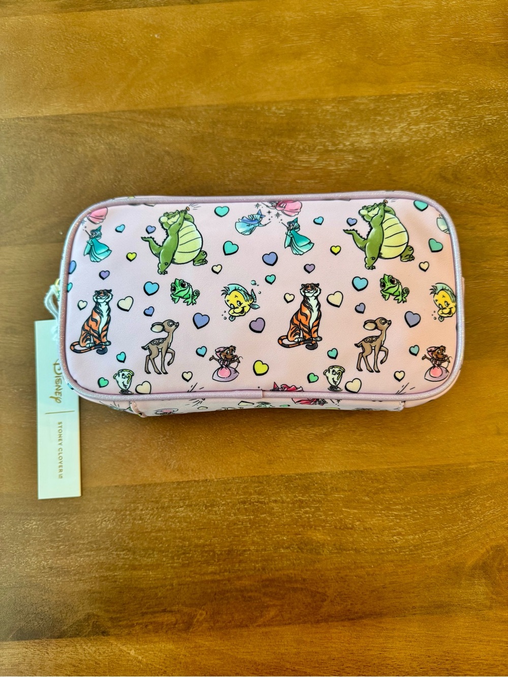 Stoney Clover Lane Pink Disney Character Heart Zip Pouch